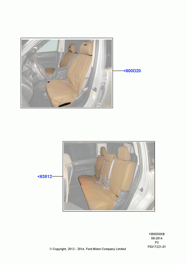 50XB - Accessory Front & Rear Seat Covers, Accessory, Ford Oval; 29/FEB/2012