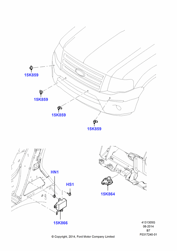 05G - Parking Distance Control, With Front Parking Aid; 11/AUG/2014-30/JUN/2017