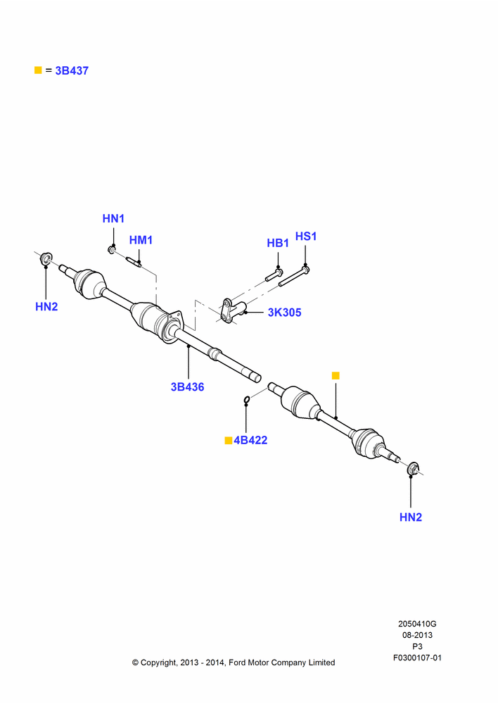 10G - Drive Shaft - Front Axle Drive, 3.5L Cyclone V6 Petrol TIVCT; 19/JAN/2015