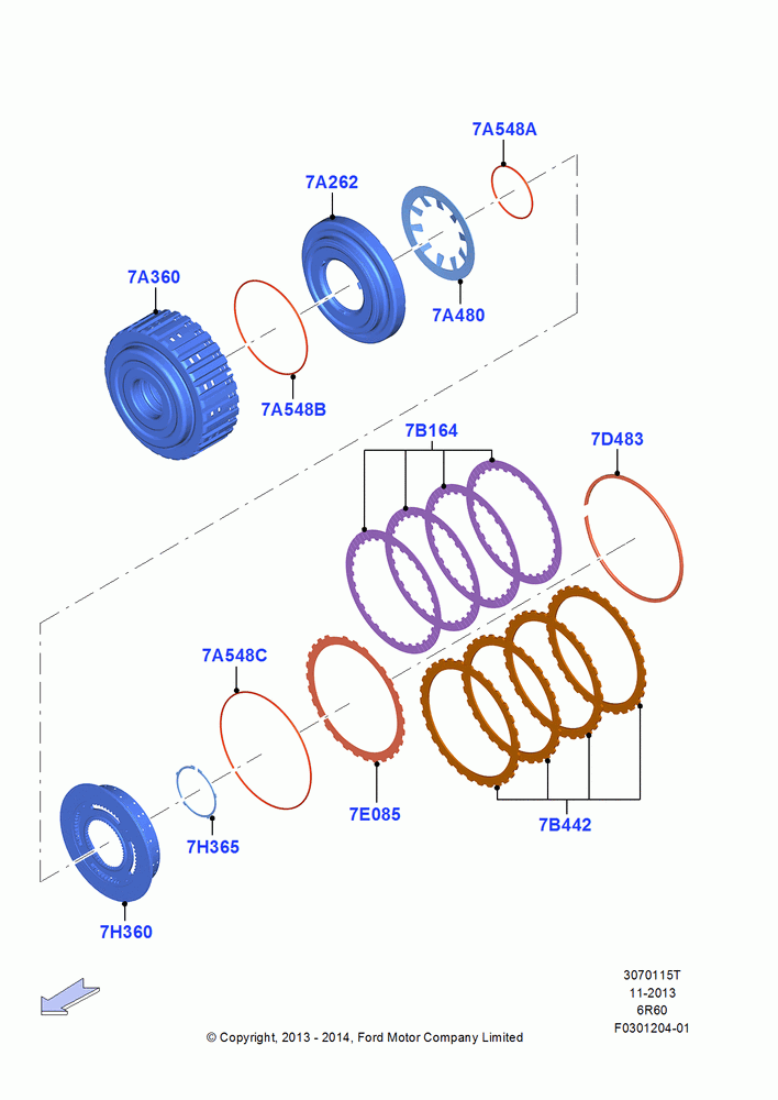 15T - Forward Clutch and Components, 2.7L DOHC 4V DI GT V6 GAS/FFV, 6 Speed Automatic Trans (6R80); 20/OCT/2014
