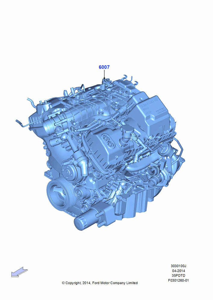 00J - Engine Assy Fully Dressed, 3.5L V6 GTDI; 20/OCT/2014-26/SEP/2016