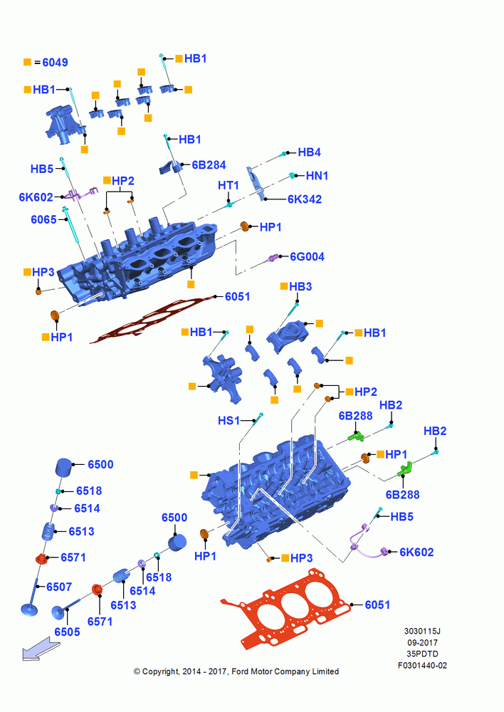 15J - Cylinder Head, 3.5L V6 GTDI; 20/OCT/2014-24/SEP/2016