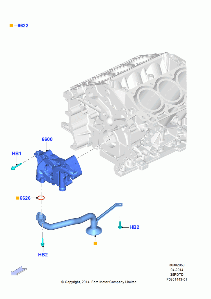 05J - Oil Pump, 3.5L V6 GTDI; 20/OCT/2014-26/SEP/2016