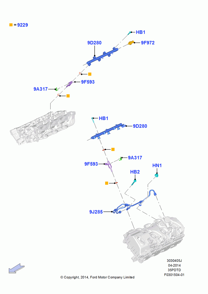 05J - Fuel Injectors and Pipes, 3.5L V6 GTDI; 20/OCT/2014-26/SEP/2016