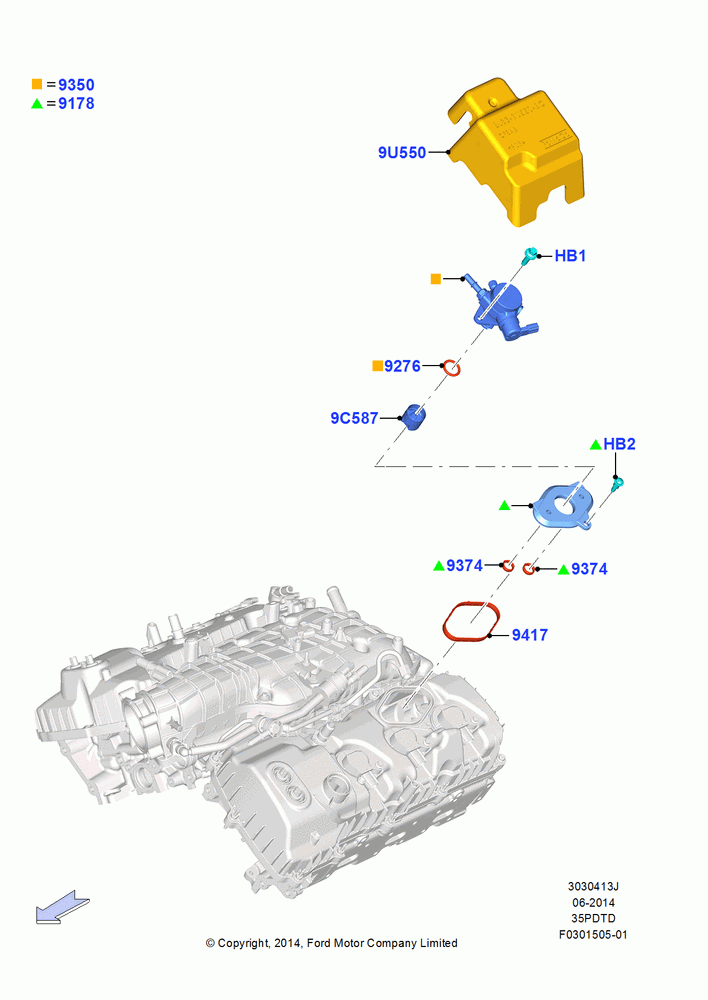 13J - Fuel Injection Pump-Engine Mounted, 3.5L V6 GTDI; 20/OCT/2014-26/SEP/2016