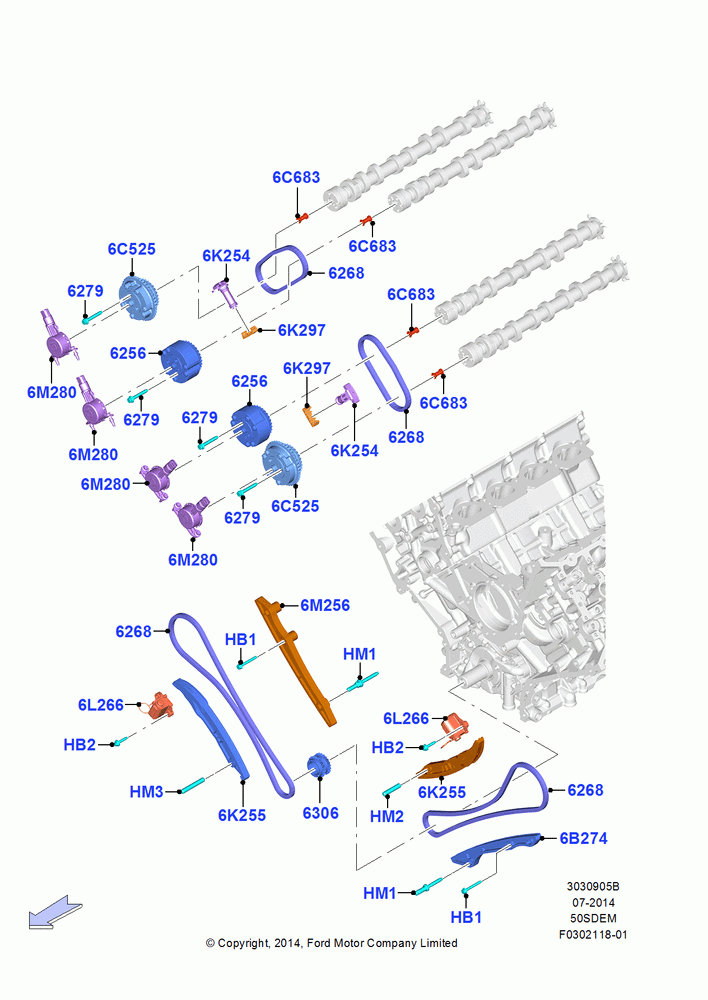 Timing Gear, MOD 5.0L-4V DOHC SEFI NA