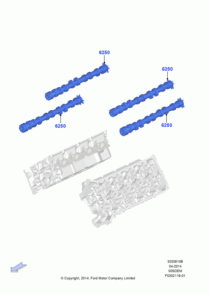 Camshaft, MOD 5.0L-4V DOHC SEFI NA