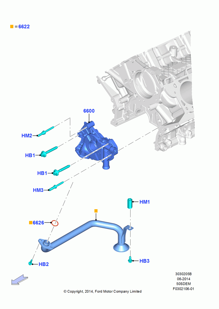 05B - Oil Pump, MOD 5.0L-4V DOHC SEFI NA; 20/OCT/2014-17/JUL/2017