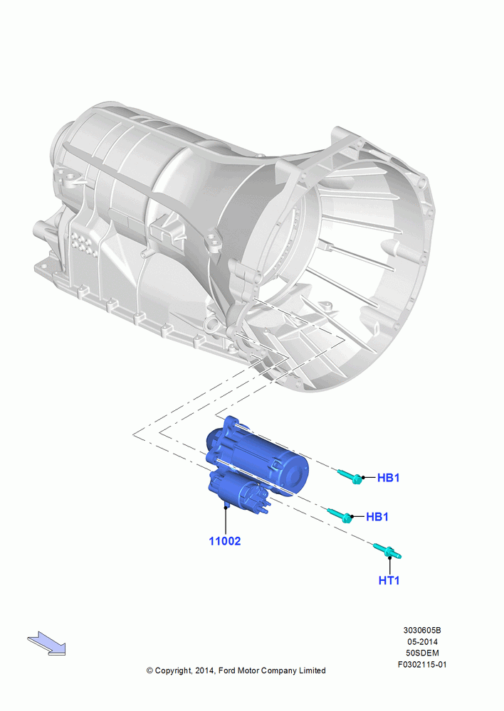 05B - Starter Motor, MOD 5.0L-4V DOHC SEFI NA; 20/OCT/2014-17/JUL/2017