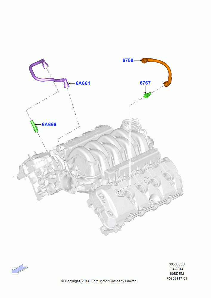 05B - Emission Control - Crankcase, MOD 5.0L-4V DOHC SEFI NA; 20/OCT/2014-17/JUL/2017