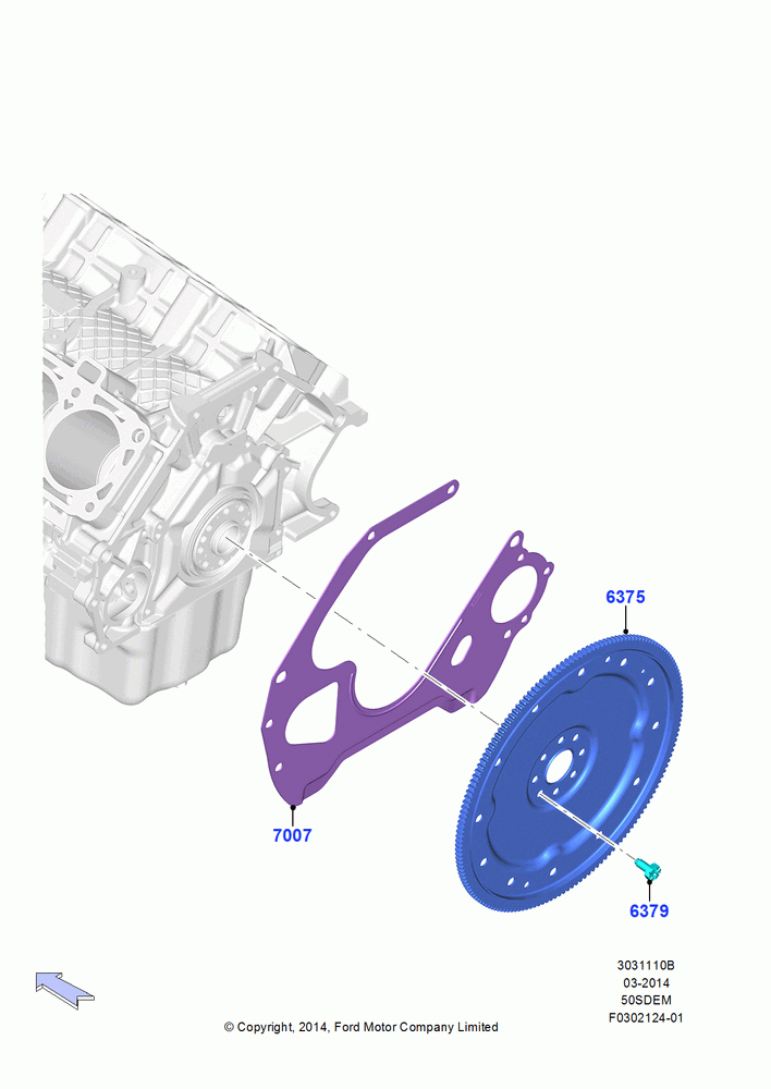 10B - Flywheel, MOD 5.0L-4V DOHC SEFI NA; 20/OCT/2014-17/JUL/2017
