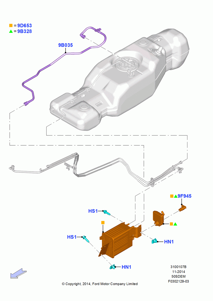 07B - Fuel Vapour System, MOD 5.0L-4V DOHC SEFI NA; 20/OCT/2014-17/JUL/2017