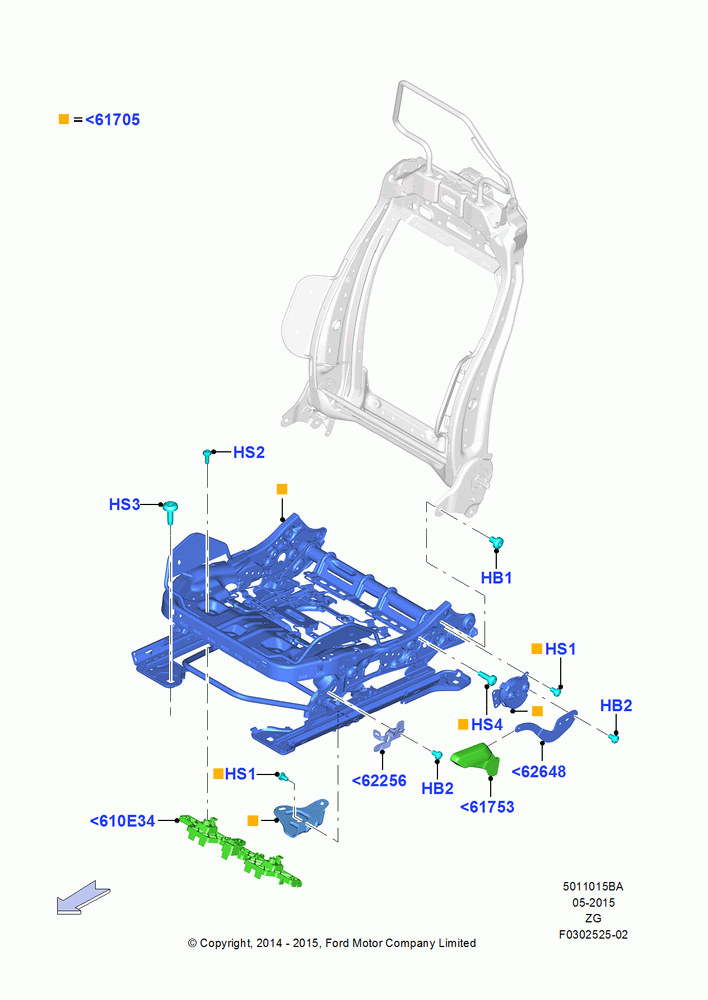 15BA - Front Seat Base, Base, GT, With Driver 4 Way Mnl.Seat Adjuster, With Recaro Front Seat, North American Markets, GT Version - Feature Car; 29/SEP/2014
