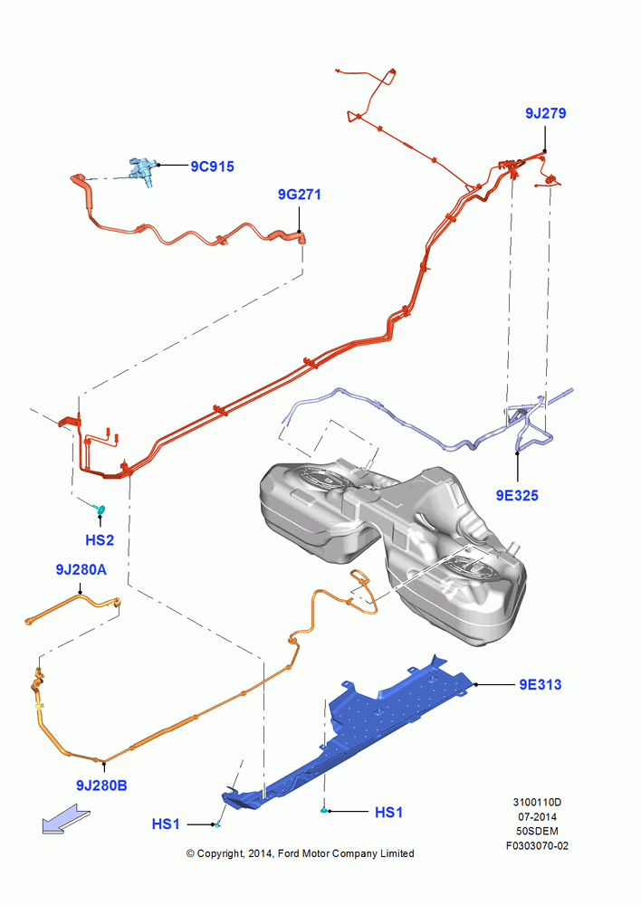 10D - Fuel Lines, MOD 5.0L-4V DOHC SEFI NA; 30/MAR/2015-02/OCT/2017