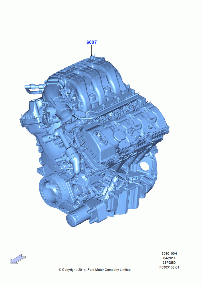 00H - Engine Assy Fully Dressed, 3.5L Cyclone V6 Petrol TIVCT; 20/OCT/2014-17/JUL/2017
