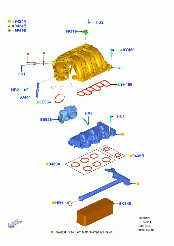 20H - Intake Manifold, 3.5L Cyclone V6 Petrol TIVCT; 20/OCT/2014-17/JUL/2017
