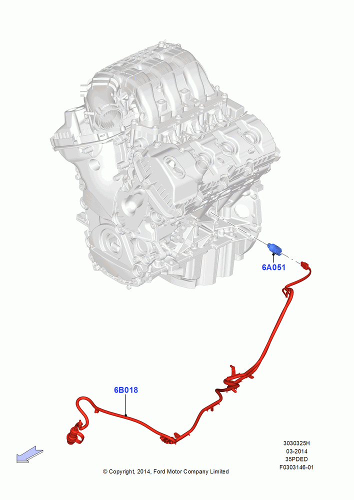 Engine Heater, 3.5L Cyclone V6 Petrol TIVCT