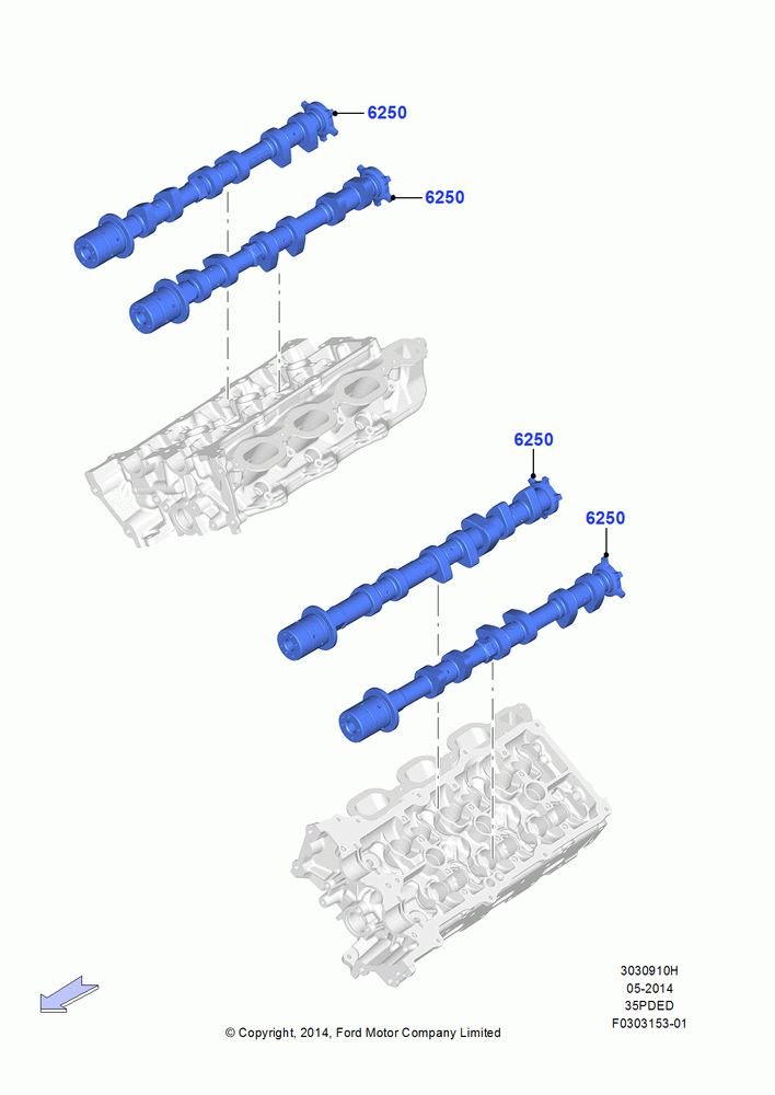 Camshaft, 3.5L Cyclone V6 Petrol TIVCT