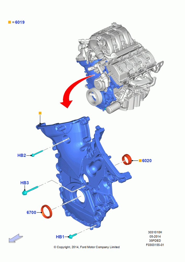 Timing Gear Covers, 3.5L Cyclone V6 Petrol TIVCT