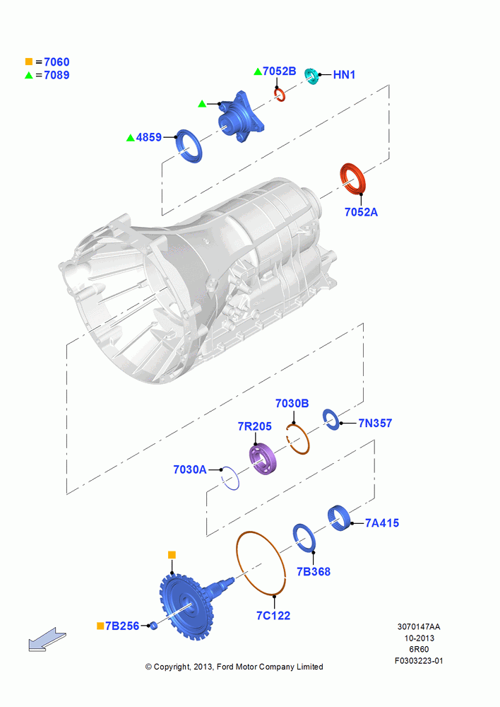 47AA - Output Shafts, 6 Speed Automatic Trans (6R80), LHD RWD; 20/OCT/2014
