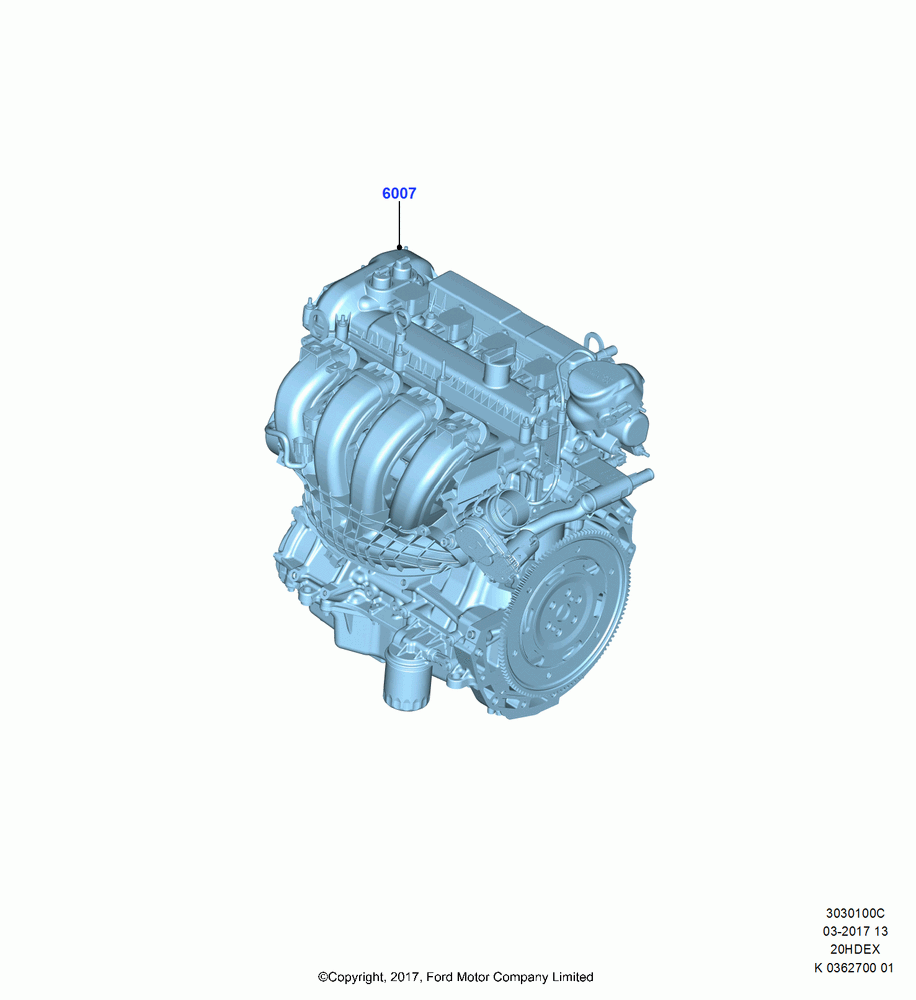 00C - Engine Assy Fully Dressed, 2.0L TIVCT DI NA I4, (+)"ASM/FNA/GU/MEX/MPS/SN/PR/VIR"; 11/SEP/2017