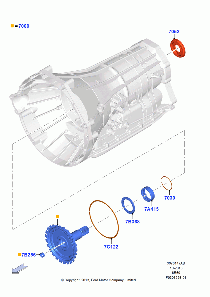 47AB - Output Shafts, 6 Speed Automatic Trans (6R80), LHD 4WD (Part Time Drive); 20/OCT/2014