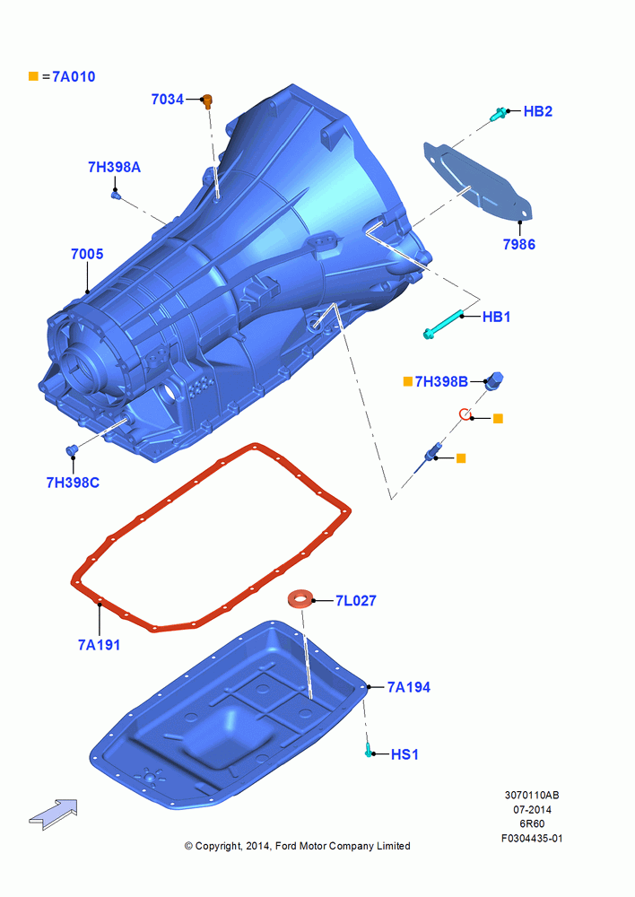 10AB - Transmission External Components, 6 Speed Automatic Trans (6R80), LHD RWD, MOD 5.0L-4V DOHC SEFI NA; 20/OCT/2014
