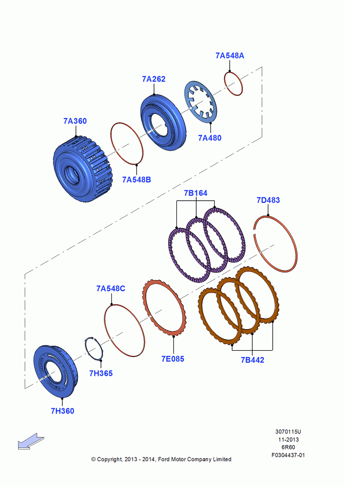 15U - Forward Clutch and Components, 3.5L Cyclone V6 Petrol TIVCT, 6 Speed Automatic Trans (6R80), 3.3L Duratec; 20/OCT/2014