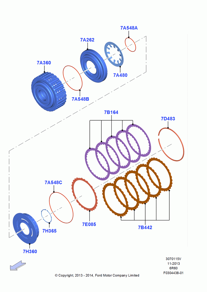 15V - Forward Clutch and Components, 3.5L V6 GTDI, 6 Speed Automatic Trans (6R80), MOD 5.0L-4V DOHC SEFI NA; 20/OCT/2014