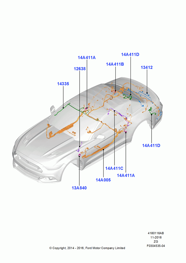 16AB - Wiring - Body And Roof Console, Convertible, Mustang; 29/SEP/2014-02/OCT/2017