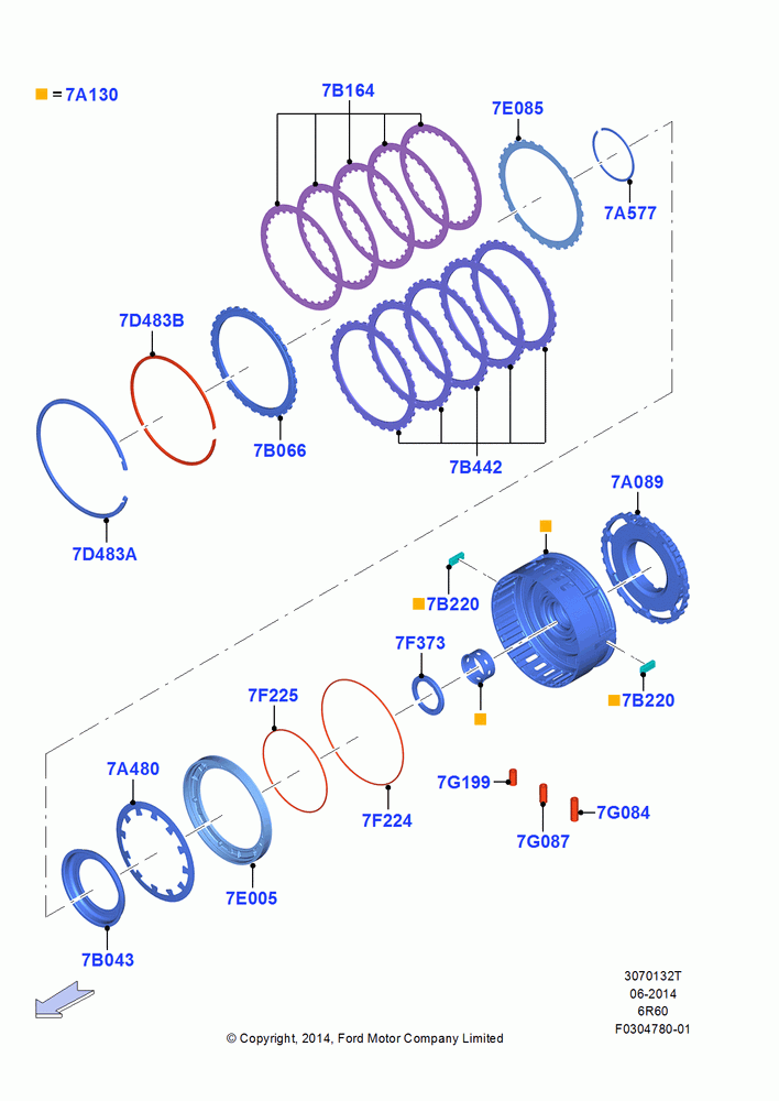 32T - Intermediate Clutch and Components, 2.7L DOHC 4V DI GT V6 GAS/FFV, 3.5L V6 GTDI, 6 Speed Automatic Trans (6R80), MOD 5.0L-4V DOHC SEFI NA; 20/OCT/2014