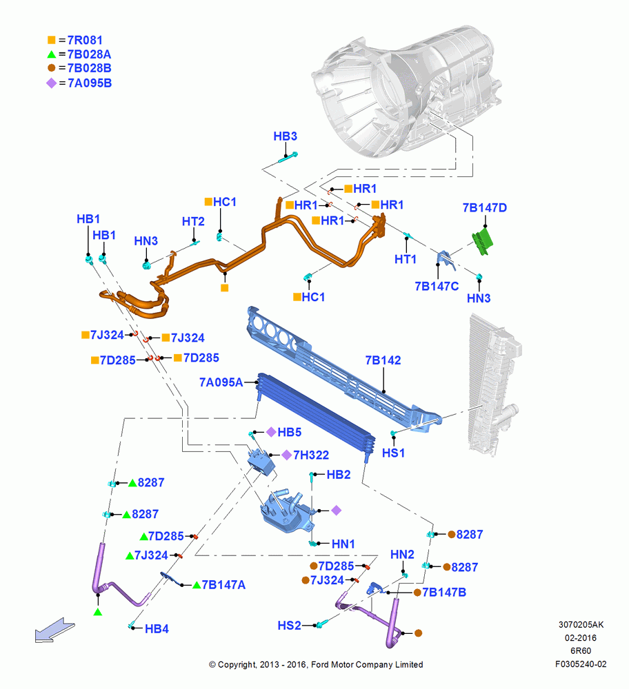 Transmission Cooling Systems, 6 Speed Automatic Trans (6R80), MOD 5.0L-4V DOHC SEFI NA, With Heavy Duty Trailer Towing