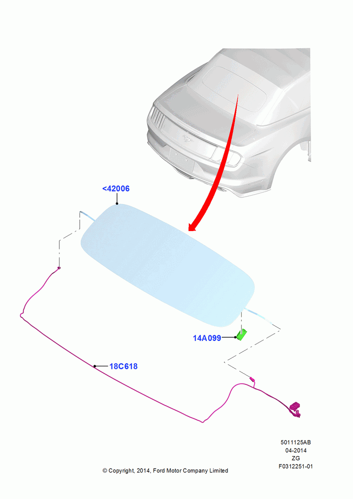 25AB - Back Window Glass, Convertible; 29/SEP/2014