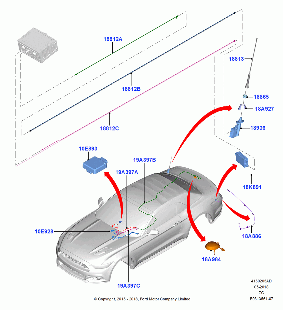 05AD - Antenna, Convertible, Mid Audio + CD + Sdars, Mid Audio + CD + SDARS + HD, North American Markets, ICE-Digitial Audio Broadcasting; 29/SEP/2014-02/OCT/2017