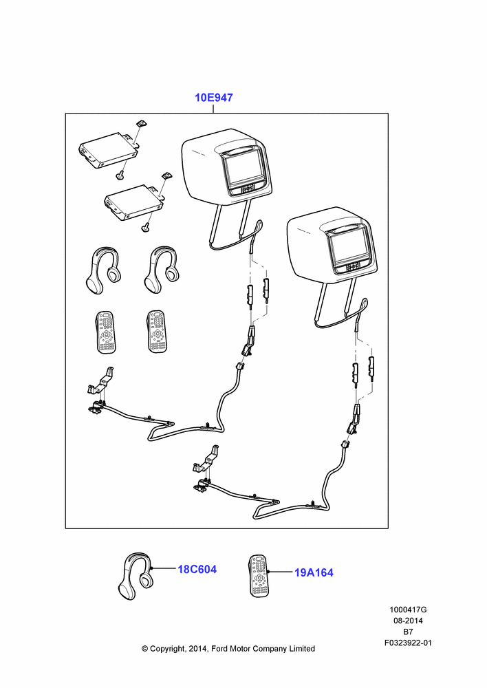 17XG - Accessory Entertainment Systems, Accessory - DVD Head Rest Kits; 11/AUG/2014-30/JUN/2017
