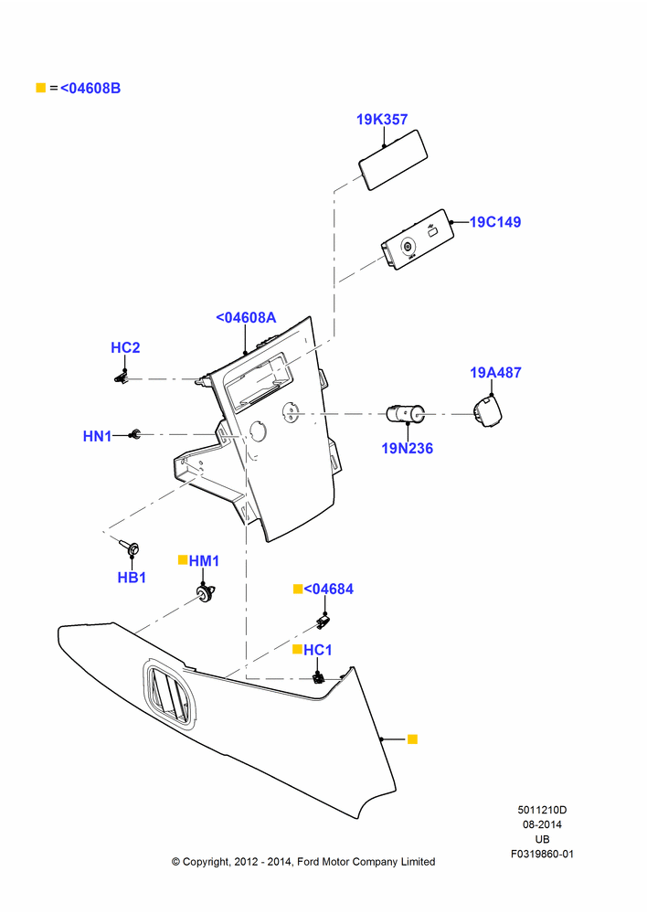 10D - Console - Floor, Less Floor Mounted Console, Police Version; 06/FEB/2012-03/MAR/2019