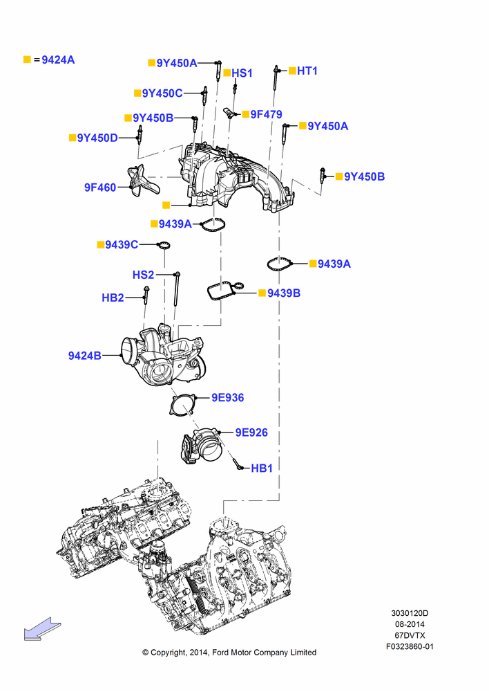 20D - Intake Manifold, Narrow Frame (Chassis Cab), 6.7L 4V V8 T/C Diesel; 17/MAR/2014-11/JUL/2016