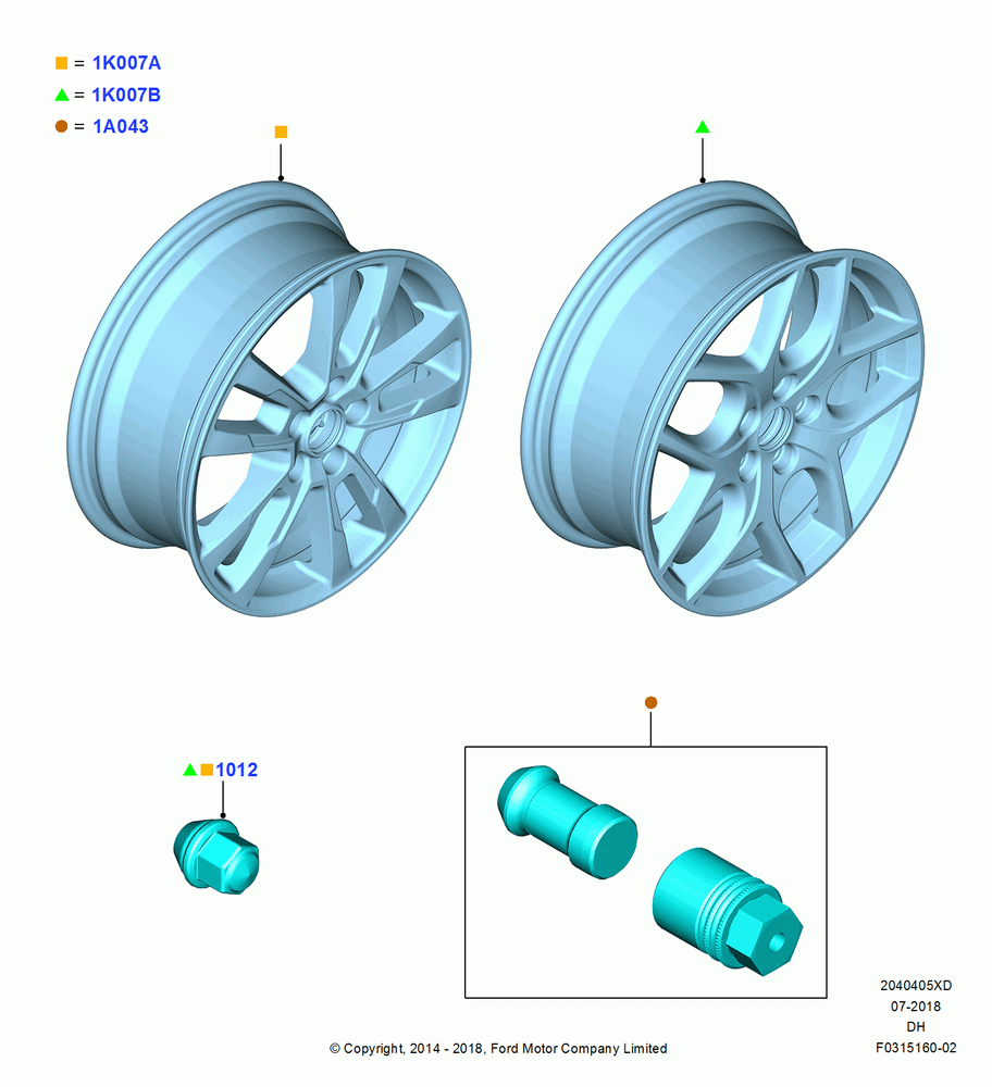 05XD - Wheels, SE, Accessory, Additional Parts May Be Required, Refer To The Installation Instructions Found Under Tech Specs At The Genuine Ford Accessory (GFA) Web Site, See Vehicle Restrictions And Modification Requirements, www.fordaccessoriesstore.com; 15/JUL/2013-08/DEC/2016