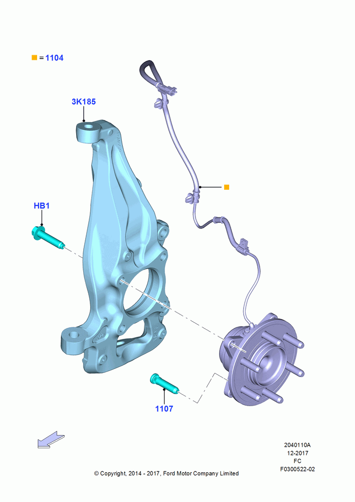 10A - Front Knuckle and Hub, LHD RWD; 20/OCT/2014