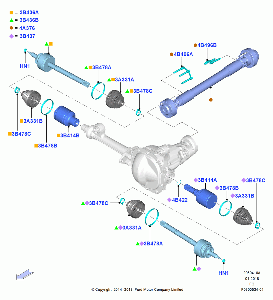 10A - Drive Shaft - Front Axle Drive, LHD 4WD (Part Time Drive), Less Phantom/Raptor; 20/OCT/2014