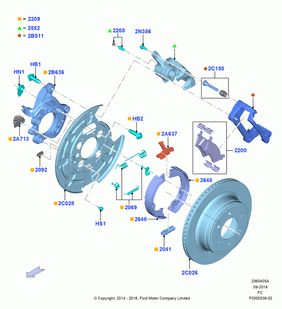 Rear Brake Discs and Calipers, With Mechanical Parking Brake