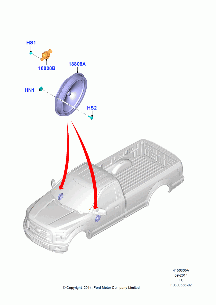 05A - Speakers, Regular Cab, With 4 Speakers; 20/OCT/2014