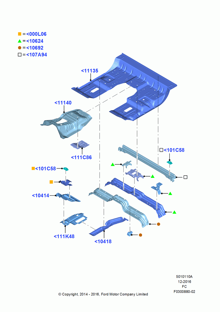 10A - Floor Pan - Front, Regular Cab; 20/OCT/2014