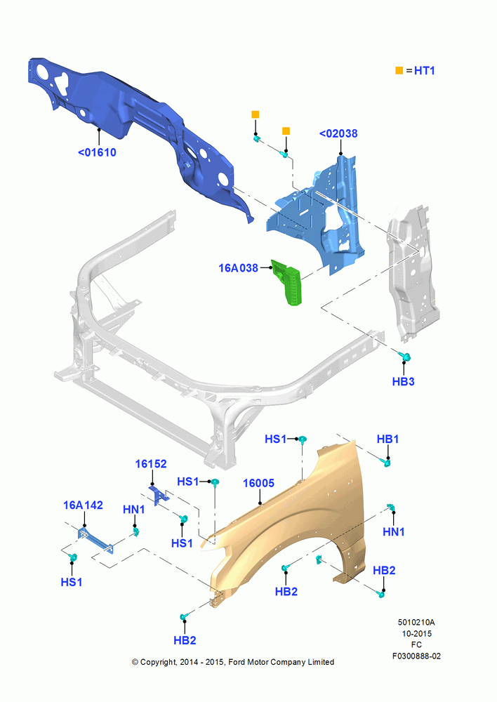 10A - Dash Panel and Front Fenders, Less Phantom/Raptor; 20/OCT/2014