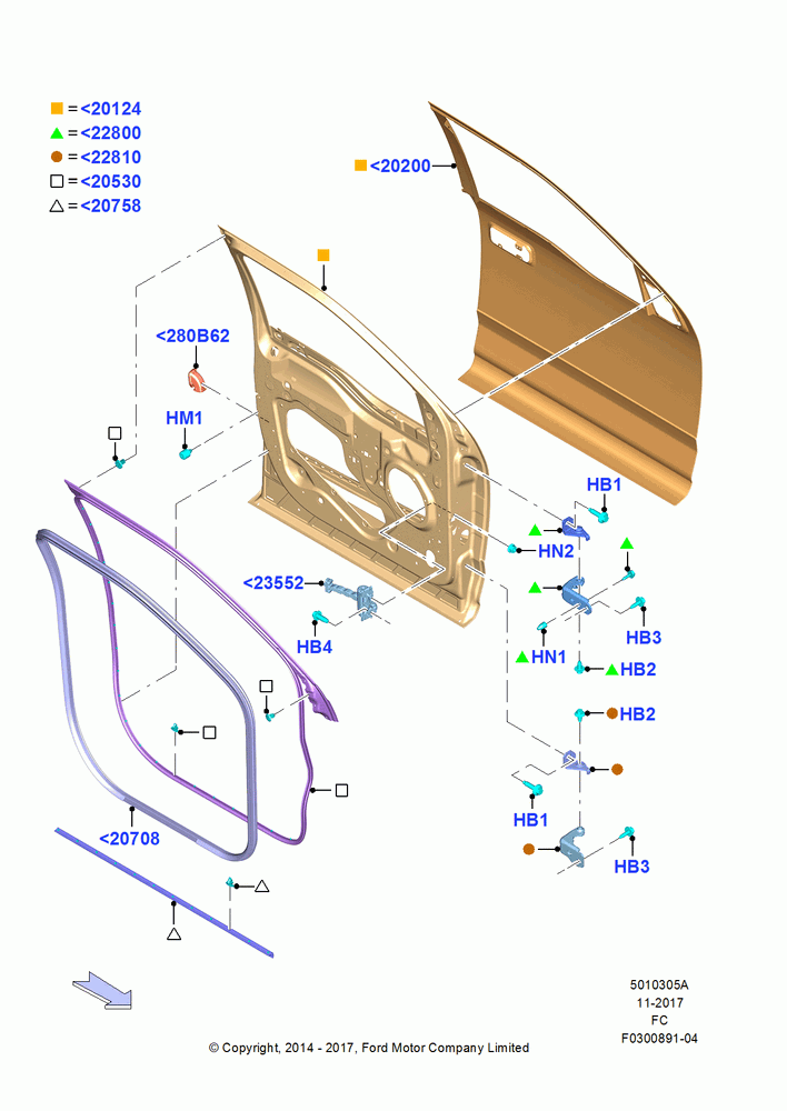 05A - Front Doors, Hinges & Weatherstrips, Crew Cab, Regular Cab; 20/OCT/2014