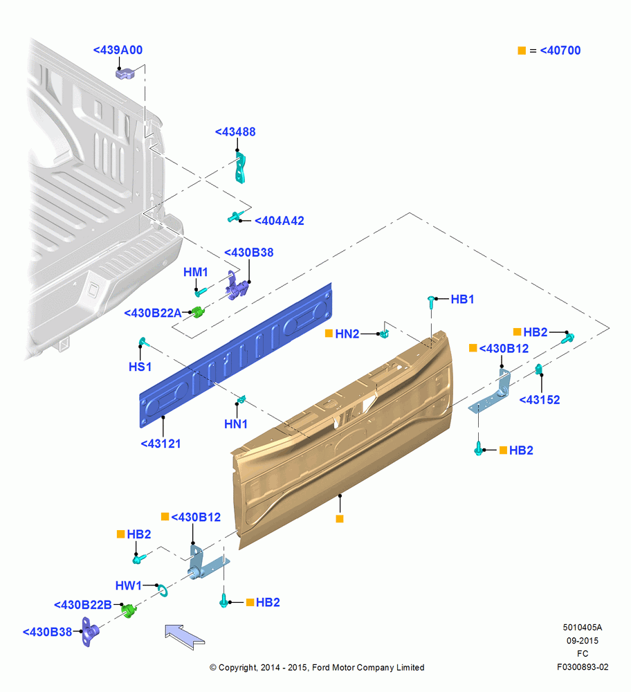 05A - Pick Up Box/Tailgate and Tonneau, With Conventional Tailgate; 20/OCT/2014