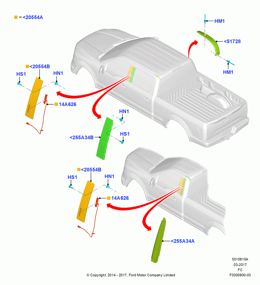 10A - Body Mouldings, Upper; 20/OCT/2014
