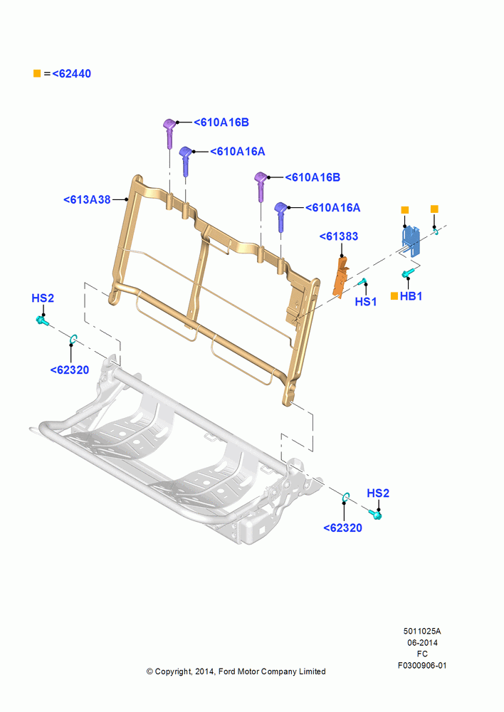 25A - Rear Seat Back, Super Cab, 60% Seat, LH; 20/OCT/2014