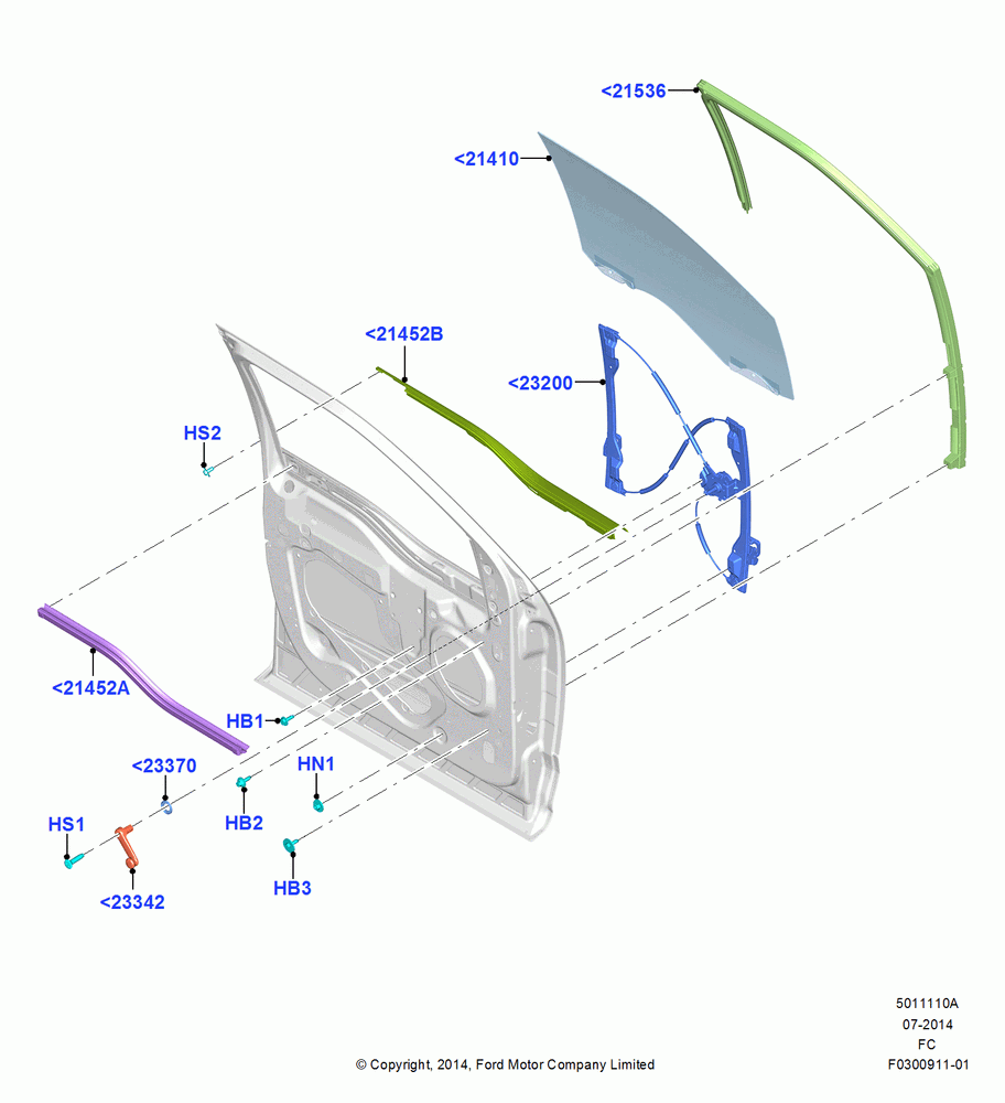 10A - Front Door Glass & Window Controls, With Manual Front Windows; 20/OCT/2014