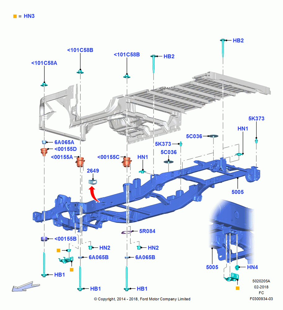 05A - Chassis Frame, Regular Cab; 20/OCT/2014-12/OCT/2015